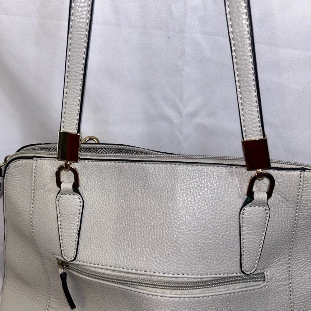 Purse Over the Shoulder Handle Bag Canvas Handbag Zipper Closure Pockets Square
